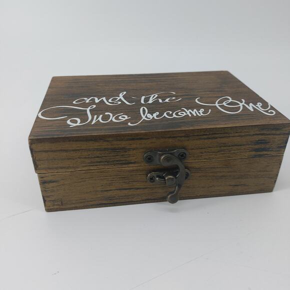 Ring Box & Drop a Heart Sign Wooden Rustic Love Romantic Wedding - Picture 12 of 15